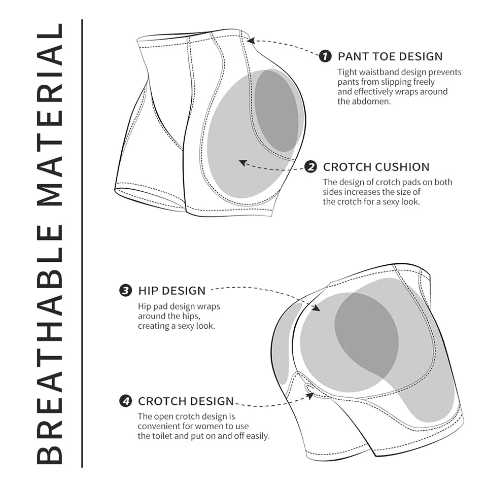 Full Buttock Padded Panties Underwear 4 Thick Pads Full Cover Fake Ass Hourglass Body Shaping Shorts Women Sexy Shapewear Briefs