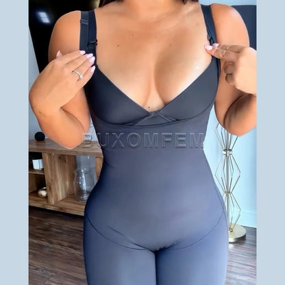 Fashion Invisible Bodysuit Shapewear Breathable Skin-Friendly Body Shaper with Shoulder Straps Women's Modeling Fajas Colombiana