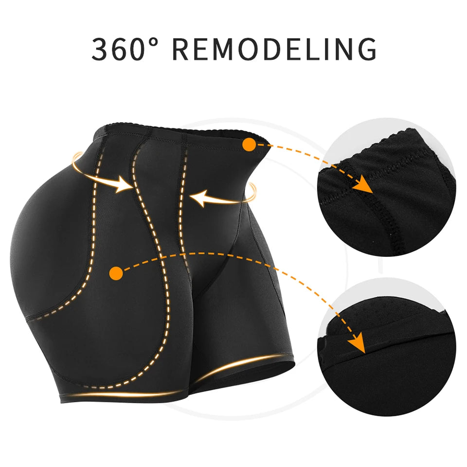 Full Buttock Padded Panties Underwear 4 Thick Pads Full Cover Fake Ass Hourglass Body Shaping Shorts Women Sexy Shapewear Briefs