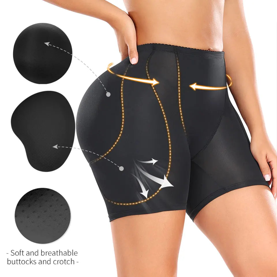 Full Buttock Padded Panties Underwear 4 Thick Pads Full Cover Fake Ass Hourglass Body Shaping Shorts Women Sexy Shapewear Briefs